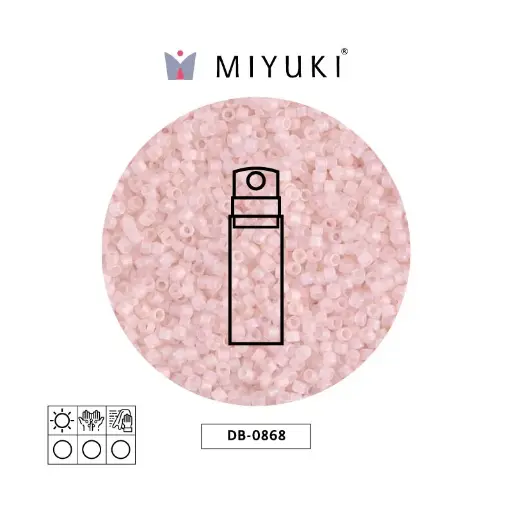 [15365] Miyuki delica 11/0 DB0868 mate tranparent rosado niebla AB x 10g