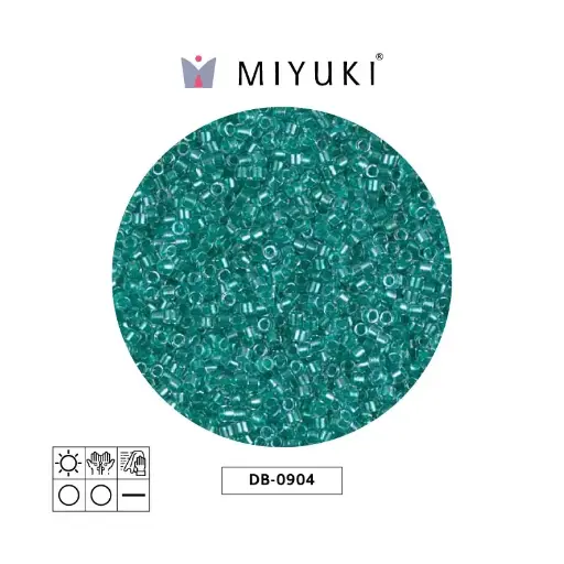 [02641] Miyuki delica 11/0 DB0904 sparkling azul verde forrado x 50g