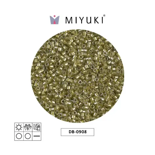 [27051] Miyuki delica 11/0 DB0908 sparkling beige lined chartreuse x 50g