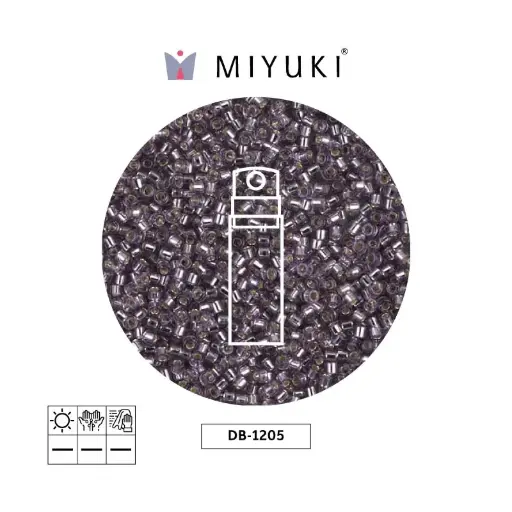 [28491] Miyuki delica 11/0 DB1205 plateado forrado claro amethyst x 10g