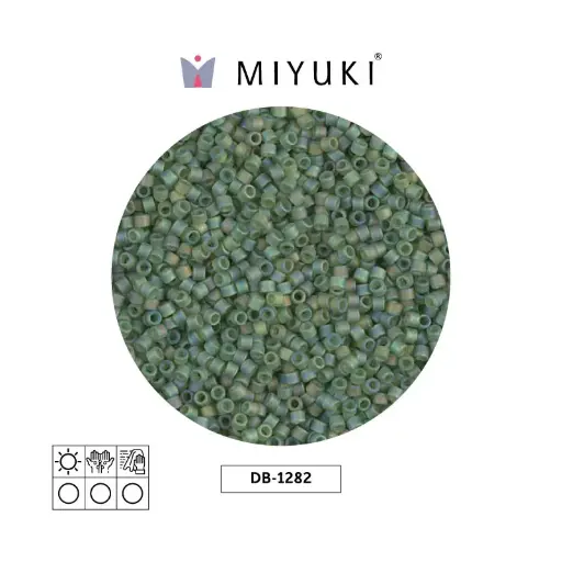 [22135] Miyuki delica 11/0 DB1282 matte transparent olive AB x 50g