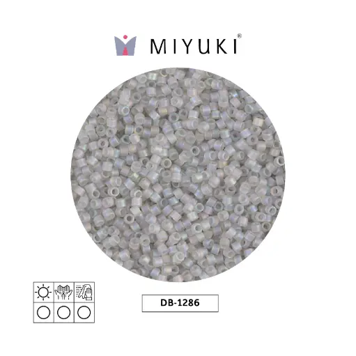 [19103] Miyuki delica 11/0 DB1286 matte transparent grey mist AB x 50g