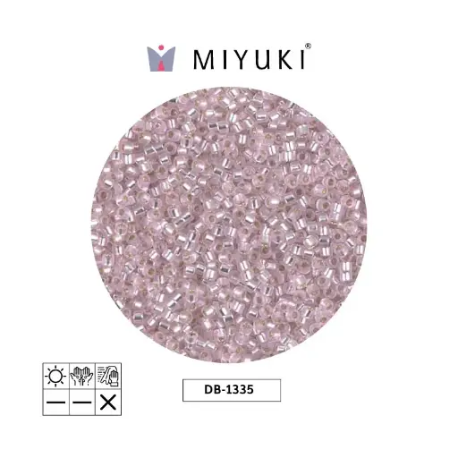 [29421] Miyuki delica 11/0 DB1335 plateado forrado rosado x 50g