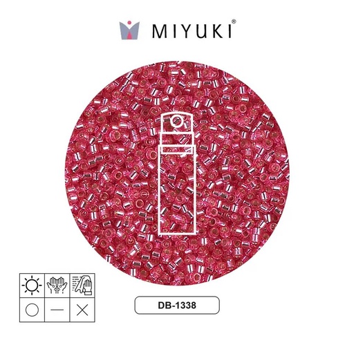 [18301] Miyuki delica 11/0 DB1338 plateado forrado rosa x 10g
