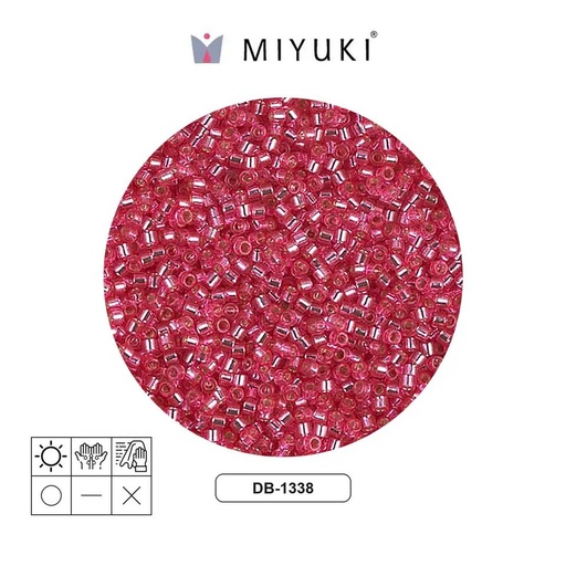 [31559] Miyuki delica 11/0 DB1338 plateado forrado rosa x 50g