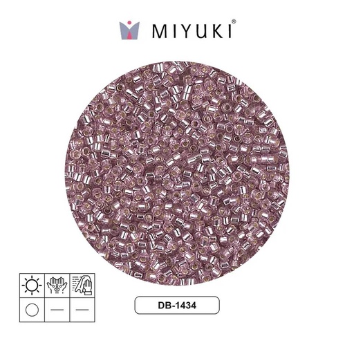 [29470] Miyuki delica 11/0 DB1434 plateado forrado pálido rosa x 50g