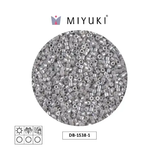 [28584] Miyuki delica 11/0 DB1538-1 opaco gris smoke ceylon perlado x 50g