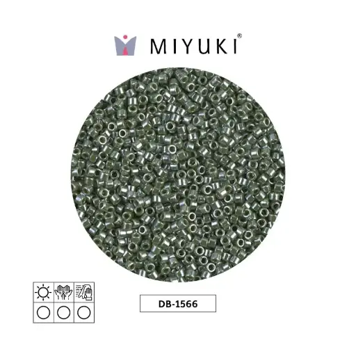 [28456] Miyuki delica 11/0 DB1566 opaco verde lusterr x 50g