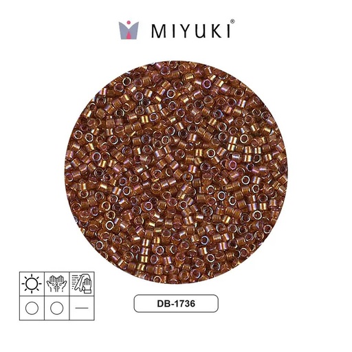 [15739] Miyuki delica 11/0 DB1736 beige forrado amarillo AB x 50g