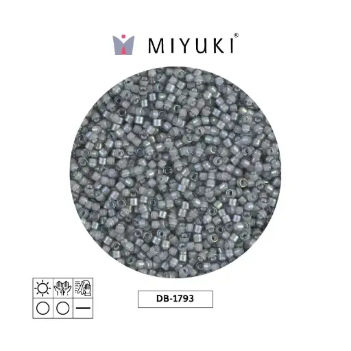 [10454] Miyuki delica 11/0 DB1793 white ld grey AB x 50g