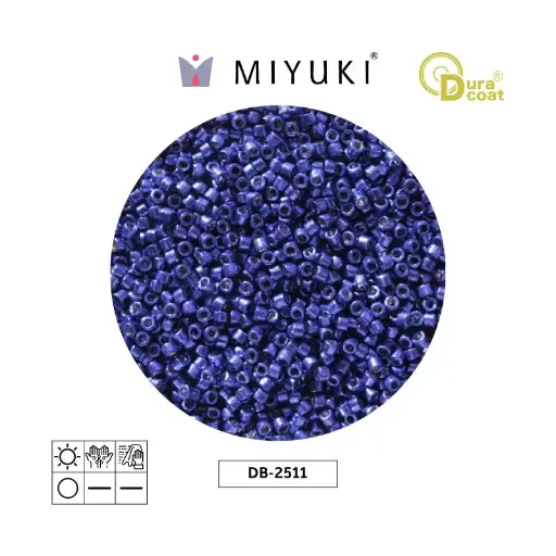 [29141] Miyuki delica 11/0 DB2511 Duracoat galvanizado azul x 50g