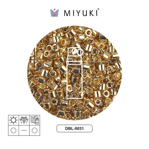 [00964] Miyuki delica 8/0 DBL0031 bright dorado 24kt. plated x 10gr