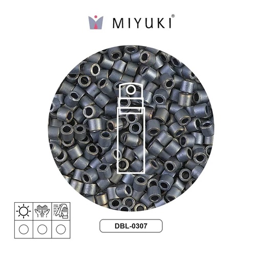 [21894] Miyuki delica 8/0 DBL0307 mate mettalic plateado gris x 10gr