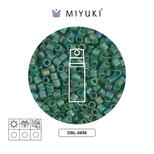 [21989] Miyuki delica 8/0 DBL0858 mate transparente verde AB x 10gr