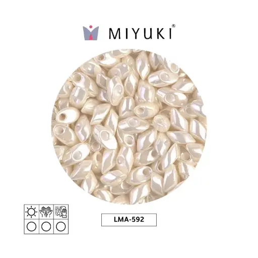 [29299] Miyuki long magatama 4x7mm LMA0592 antique ivory pearl ceylon x 250g