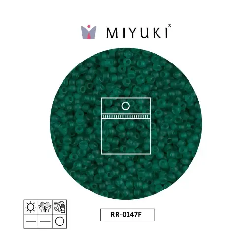 [16480] Mostacilla Miyuki rocalla 11/0 RR0147F mate transparente oscuro verde x 25g