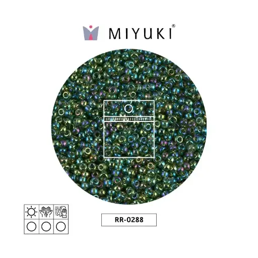 [15508] Mostacilla Miyuki rocalla 11/0 RR0288 transparente verde AB x 25g