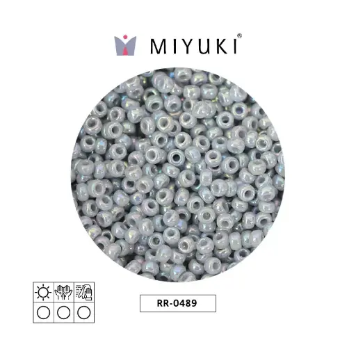 [17766] Mostacilla Miyuki rocalla 11/0 RR0489 opaque medium grey AB x 250g