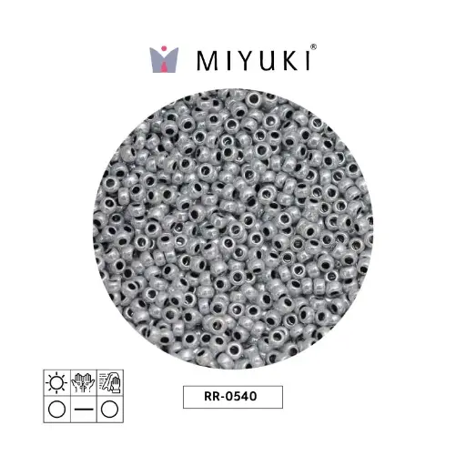 [01409] Mostacilla Miyuki rocalla 11/0 RR0540 lined grey mist luster x 250g