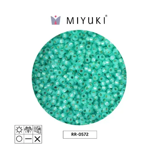 [01494] Mostacilla Miyuki rocalla 11/0 RR0572 aqua green silver lined alabaster x 250g
