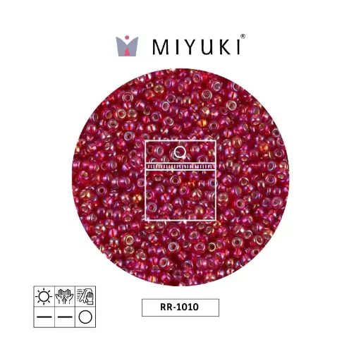[13494] Mostacilla Miyuki rocalla 11/0 RR1010 silver lined cadillac red AB x 25g