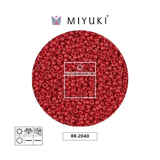 [17769] Mostacilla Miyuki rocalla 11/0 RR2040 matte met brick red  x 25g
