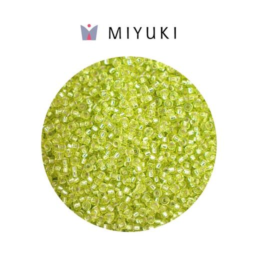 [10911] Mostacilla Miyuki rocalla 15/0 RR0014 plateado forrado cartreuse x 250g