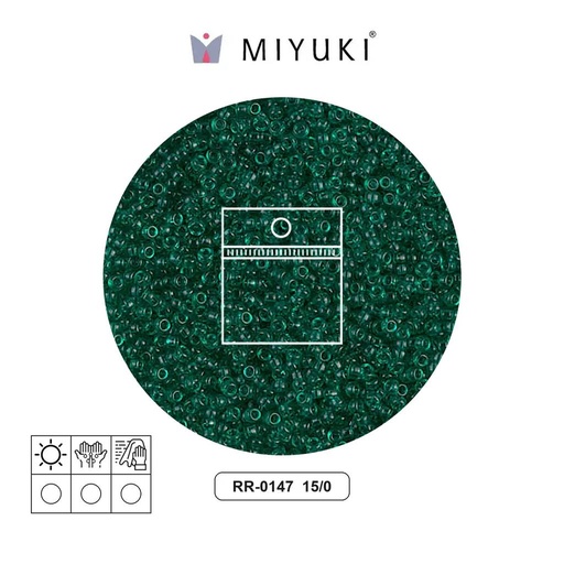 [32120] Mostacilla Miyuki rocalla 15/0 RR0147 transparent esmerald x 10g
