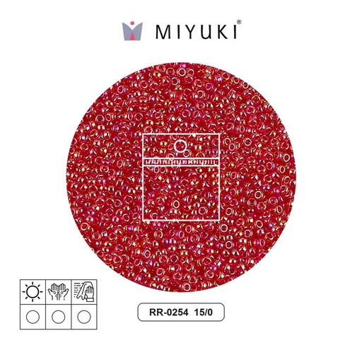 [32213] Mostacilla Miyuki rocalla 15/0 RR0254 transparent red AB x 10g