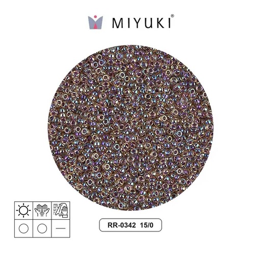 [19475] Mostacilla Miyuki rocalla 15/0 RR0342 berry lined light topaz AB x 250g