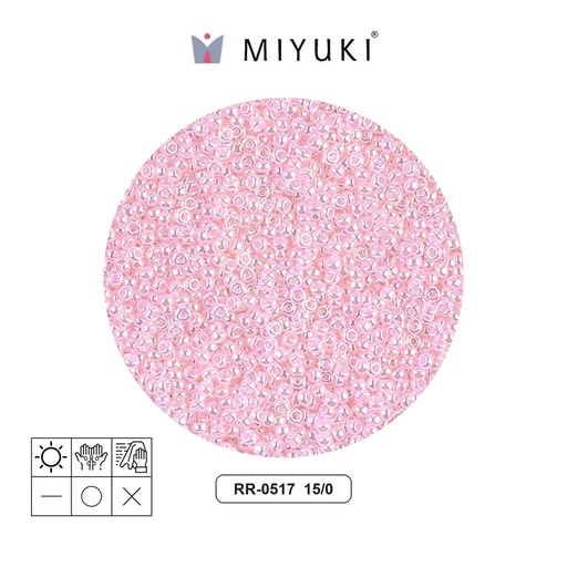 [19474] Mostacilla Miyuki rocalla 15/0 RR0517 pálido rosado Ceylon perlado x 250g