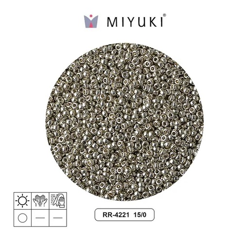 [31088] Mostacilla Miyuki rocalla 15/0 RR4221 galvanized light pewter x 20g