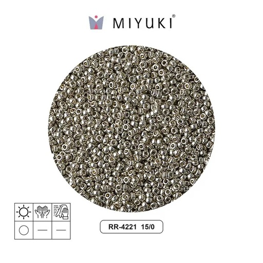 [23978] Mostacilla Miyuki rocalla 15/0 RR4221 galvanized light pewter x 250g