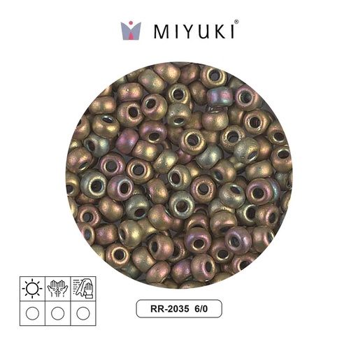 [05726] Mostacilla Miyuki rocalla 6/0 RR2035 matte opaque khaki AB x 250g