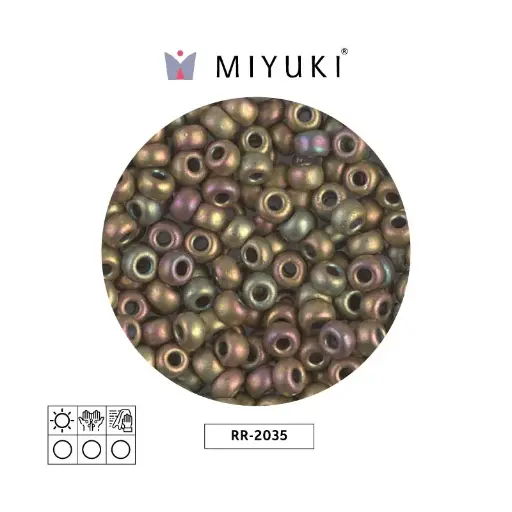 [17152] Mostacilla Miyuki rocalla 6/0 RR2035 mate opaco khaki AB x 50g
