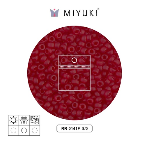 [22151] Mostacilla Miyuki rocalla 8/0 RR0141F mate transparente ruby x 10g