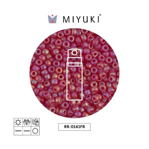 [22139] Mostacilla Miyuki rocalla 8/0 RR0141FR mate transparente ruby AB x 10g