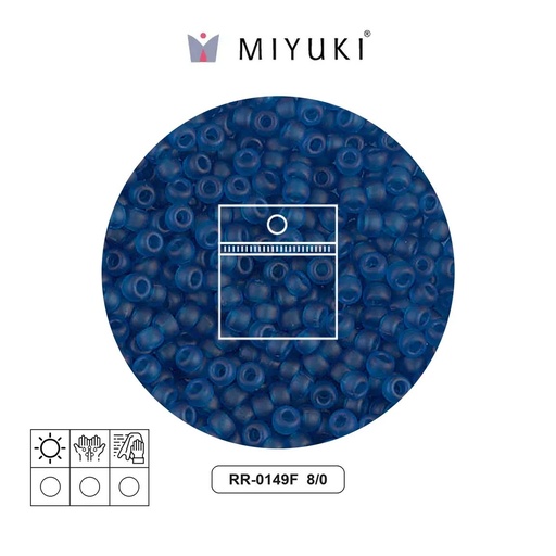 [22254] Mostacilla Miyuki rocalla 8/0 RR0149F mate transparente capri azul x 10g