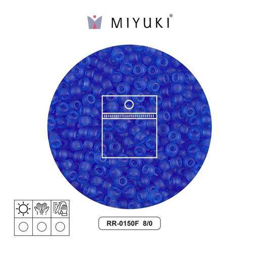 [22790] Mostacilla Miyuki rocalla 8/0 RR0150F mate transparente azul x 10g
