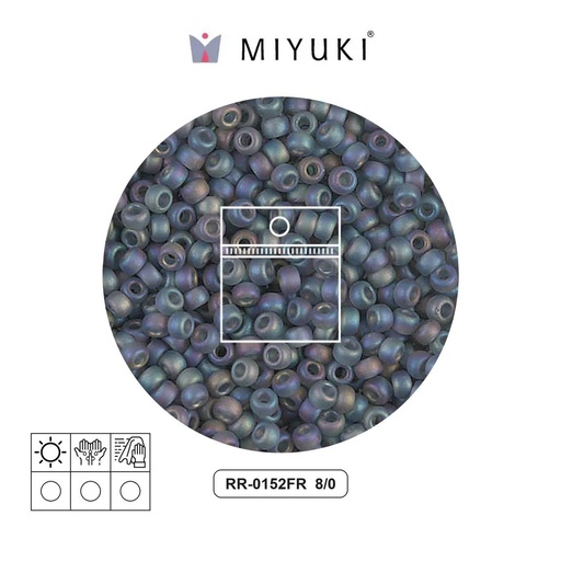 [22792] Mostacilla Miyuki rocalla 8/0 RR0152FR mate transparente gris AB x 10g