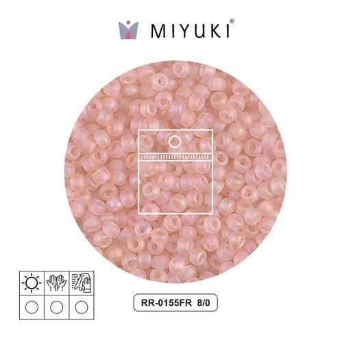 [22794] Mostacilla Miyuki rocalla 8/0 RR0155FR mate transparet claro tea rose AB x 10g