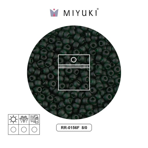 [22795] Mostacilla Miyuki rocalla 8/0 RR0156F mate transparet oscuro esmerald x 10g