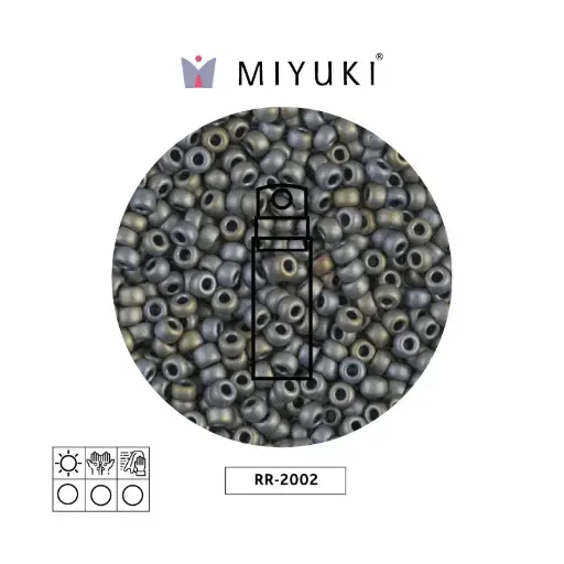 [22824] Mostacilla Miyuki rocalla 8/0 RR2002 mate mettalic plateado gris x 10g