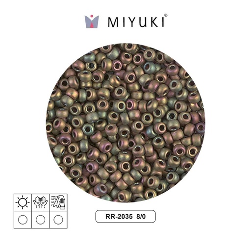[05785] Mostacilla Miyuki rocalla 8/0 RR2035 matte opaque khaki AB x 250g