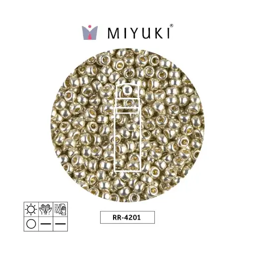 [23611] Mostacilla Miyuki rocalla 8/0 RR4201 galvanized silver x 10g
