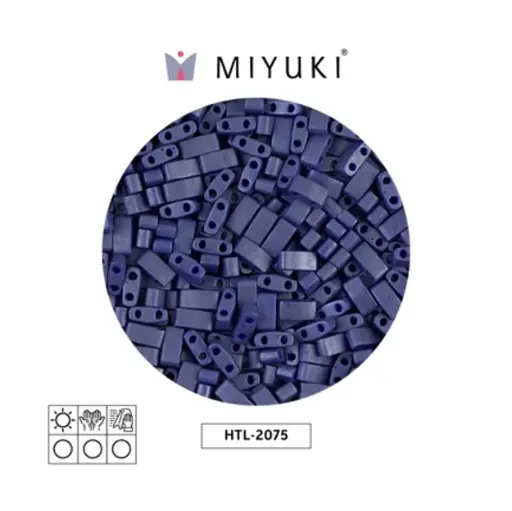[31209] Miyuki half tila 5x2.3x1.9mm HTL2075 mate opaco azul brillo x 250G