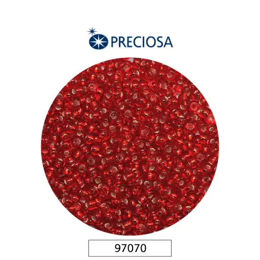 [11669] Mostacilla checa preciosa 10/0 2mm 97070 LP rojo x 500g