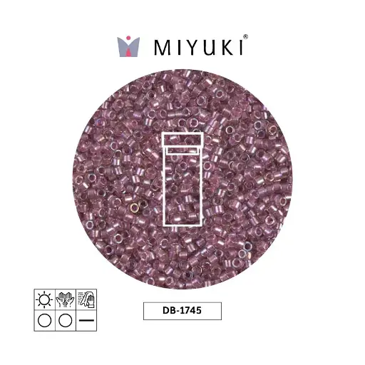 [03078] Miyuki delica 11/0 DB1745 sparkling antique rosa forrado cristal AB x 3g