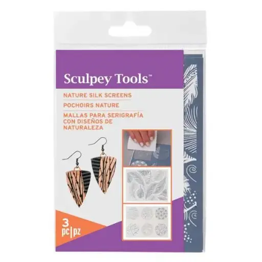 Mallas para serigrafía Sculpey, con diseños naturales