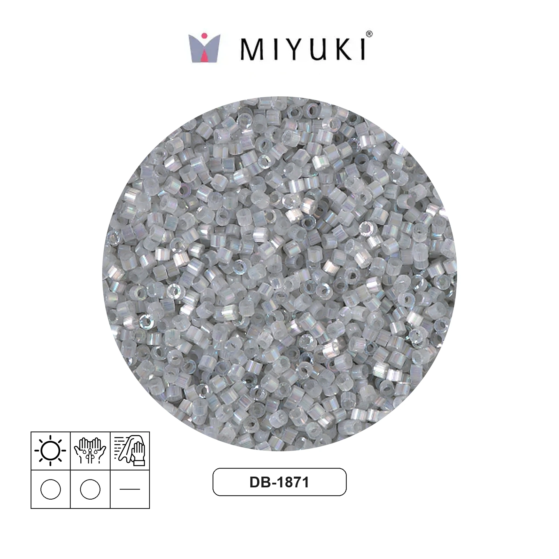 [05385] Miyuki delica 11/0 DB1871 color lined smoked grey AB x 50g